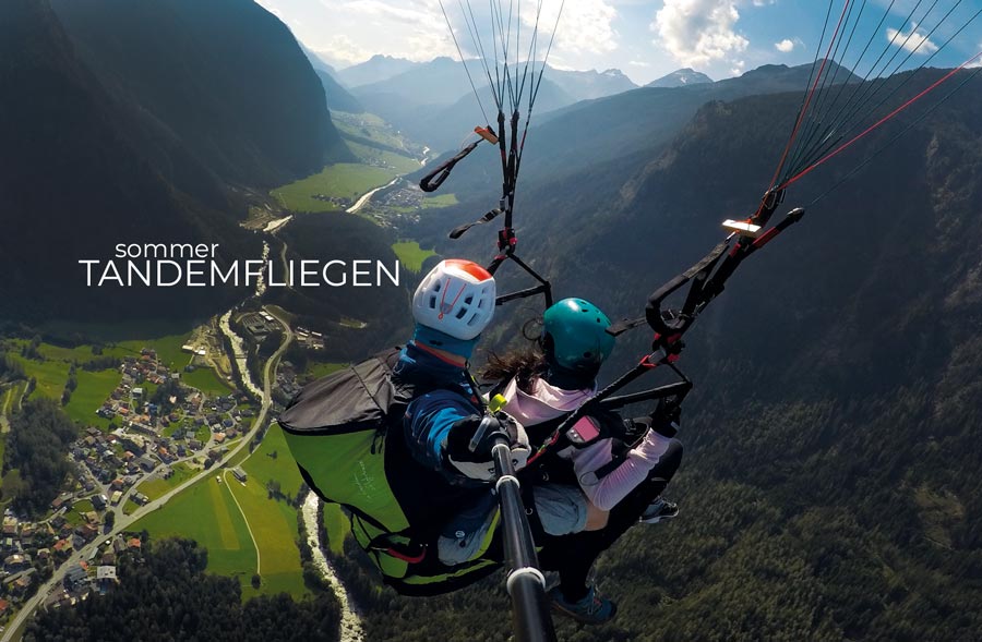 Hier sollte das Headerbild Tandem Gleitschirmfliegen2 Sommer von der Firma Bergluft Adventures Tirol zu sehen sein